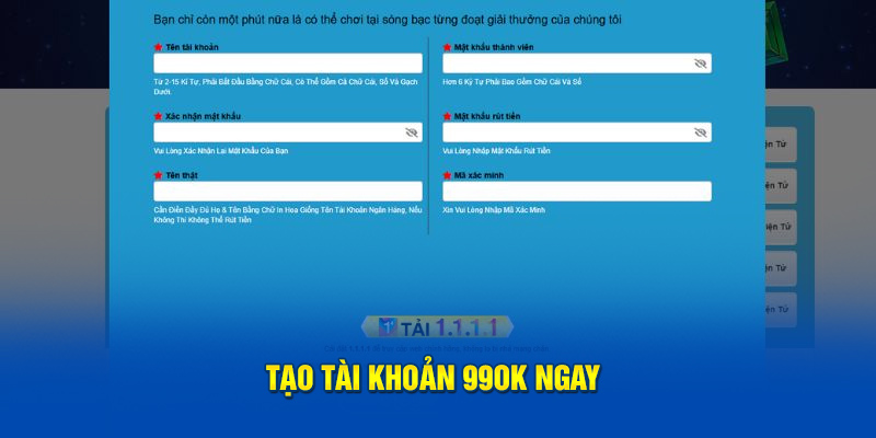 Tạo tài khoản 99OK ngay